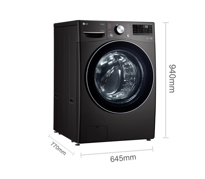 Máy giặt sấy LG Inverter AI DD 15kg+sấy 8kg F2515RTGB