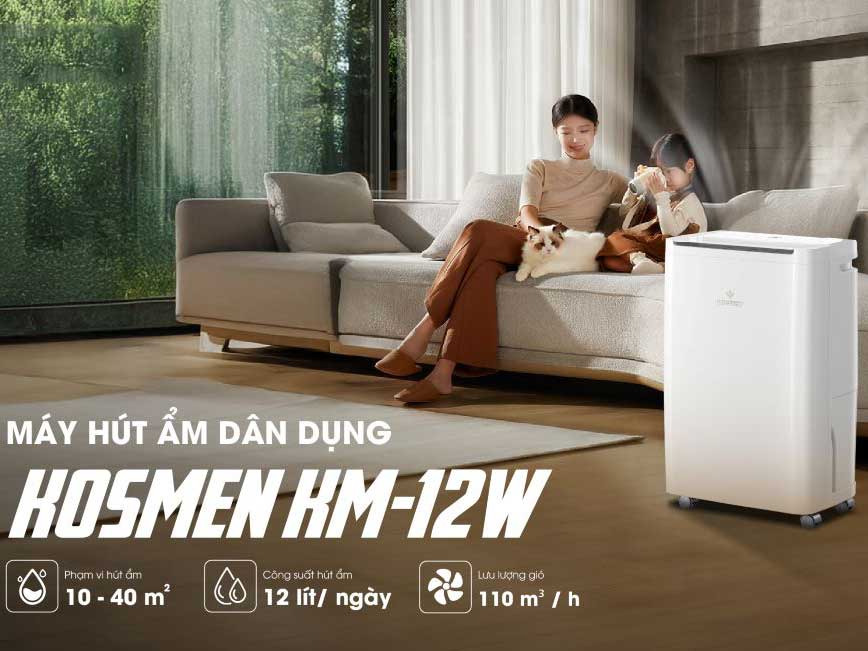 Máy hút ẩm điện tử 12L Kosmen KM-12W