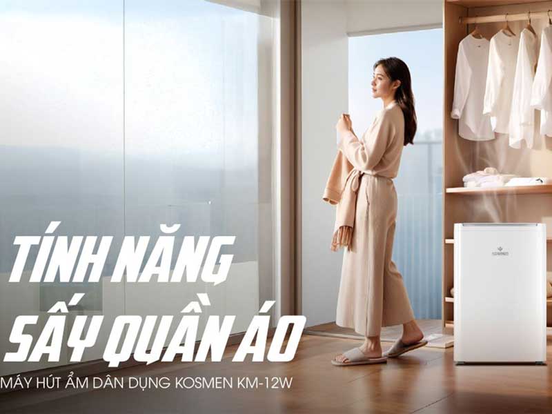 Máy hút ẩm điện tử 12L Kosmen KM-12W