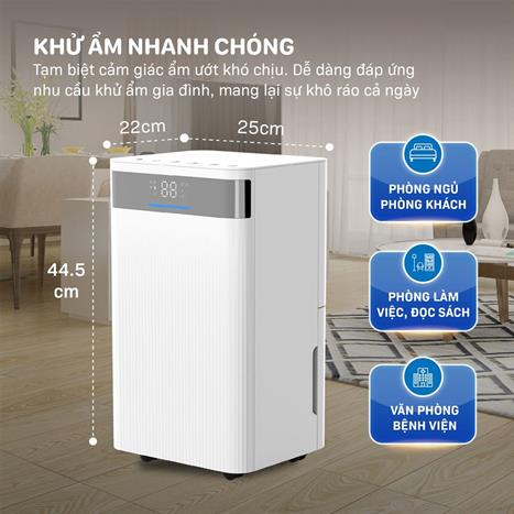Máy hút ẩm kết hợp lọc khí 12L FujiHome DH12NW WIFI