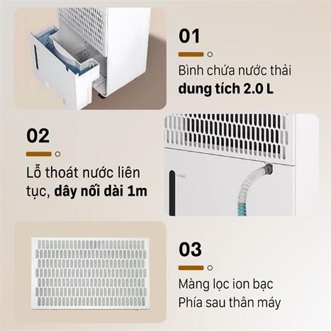 Máy hút ẩm kết hợp lọc khí 20L Fujihome DH20NW WIFI