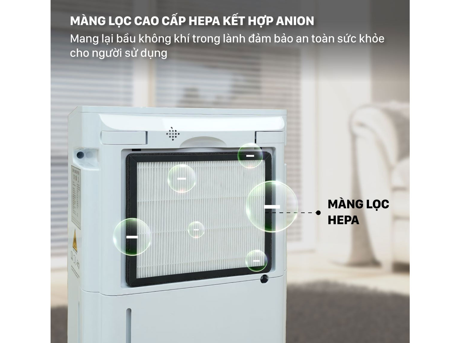 Máy hút ẩm kết hợp lọc khí 25L FujiHome DH25W-HEPA-NEW WIFI
