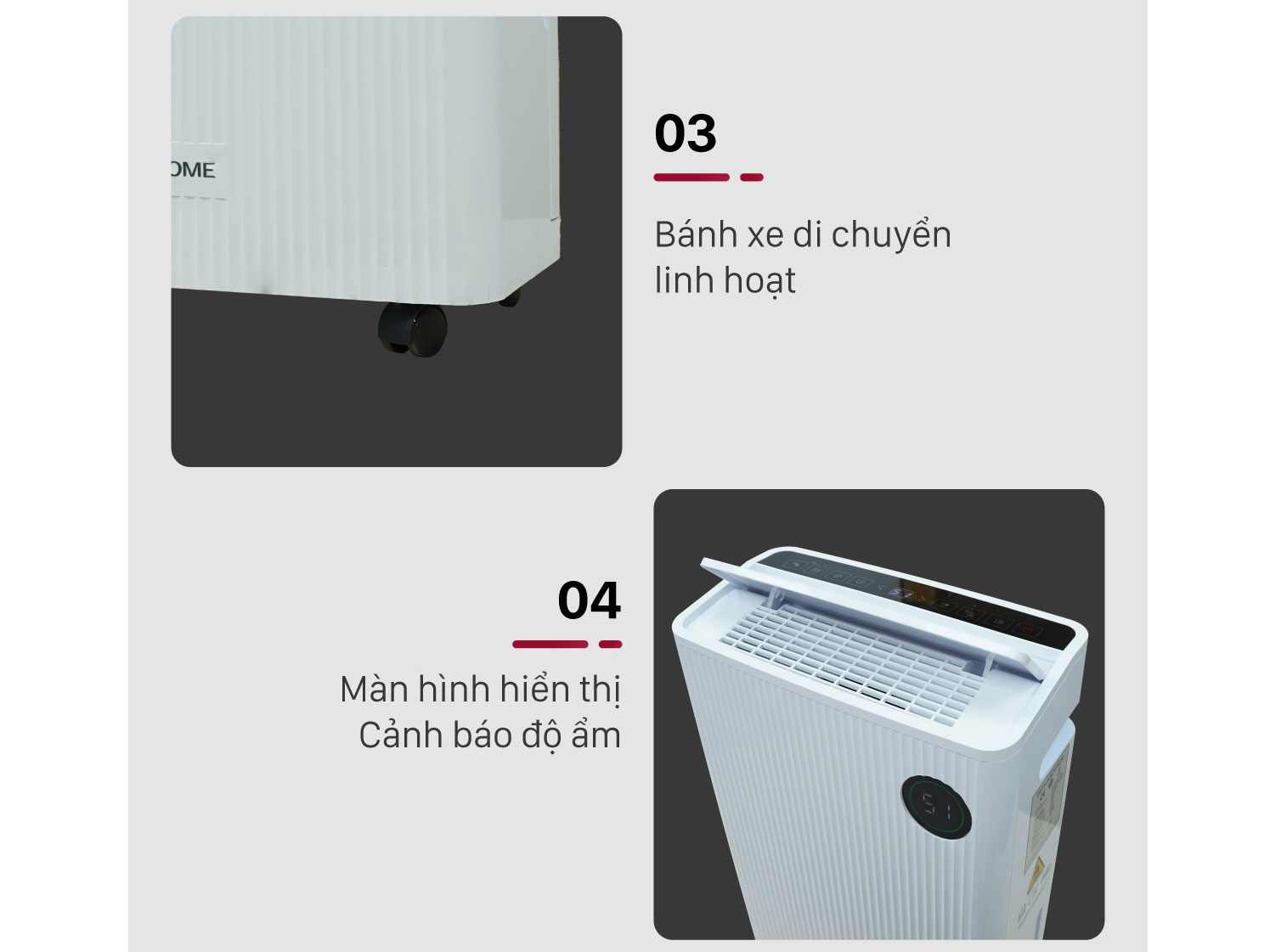 Máy hút ẩm kết hợp lọc khí 25L FujiHome DH25W-HEPA-NEW WIFI