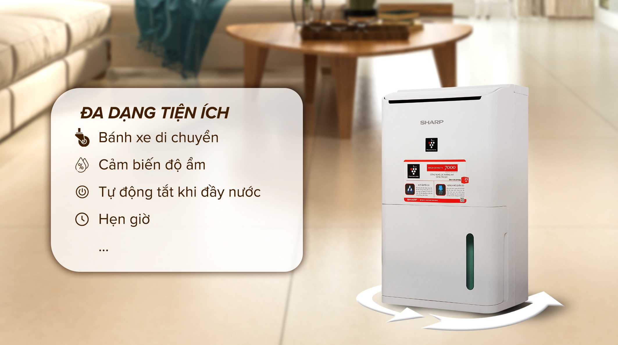 Máy hút ẩm 12L Sharp DW-D12A-W