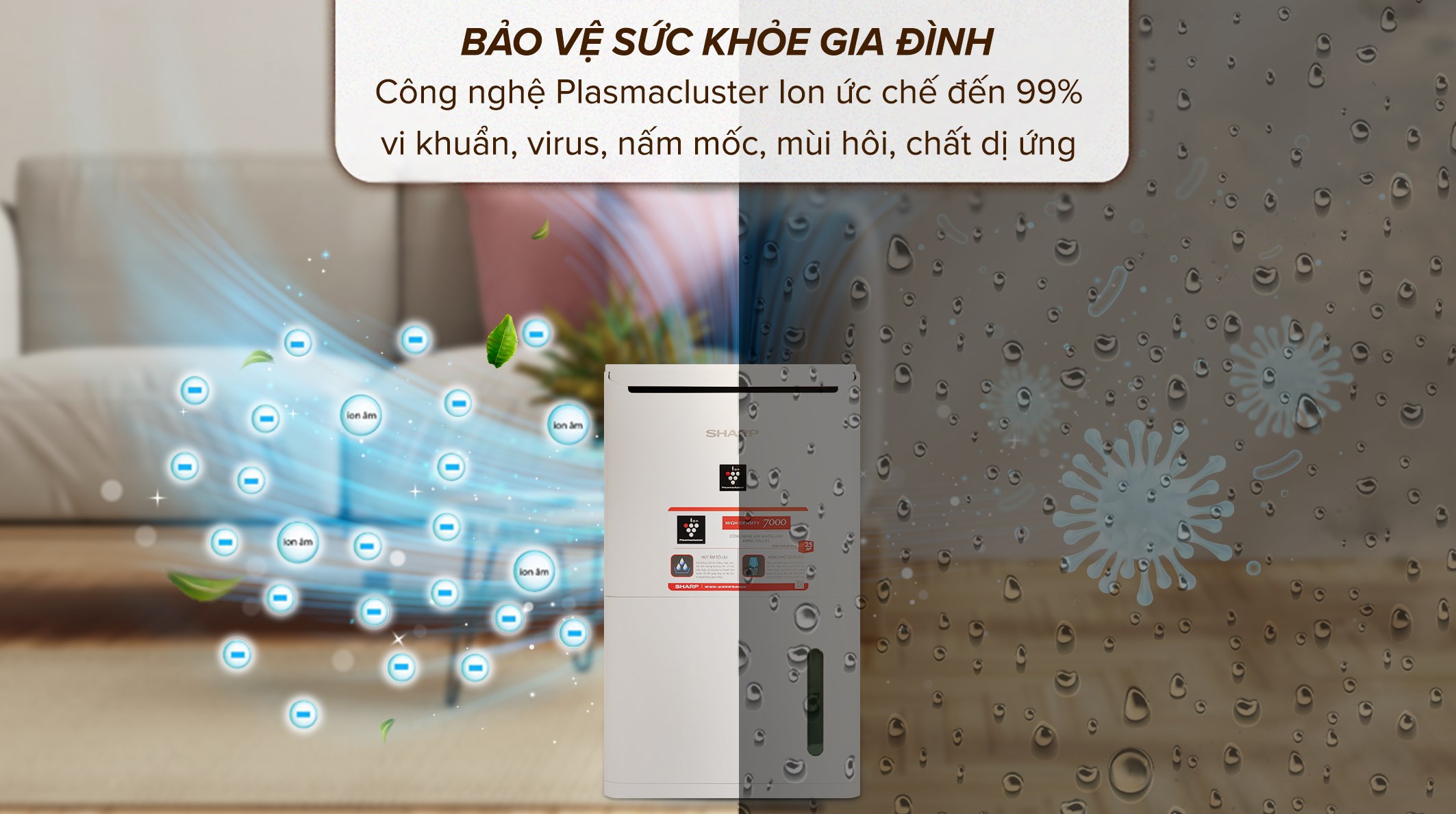 Máy hút ẩm 12L Sharp DW-D12A-W