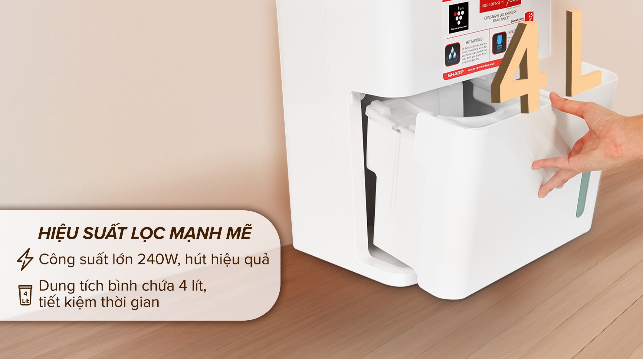Máy hút ẩm 12L Sharp DW-D12A-W
