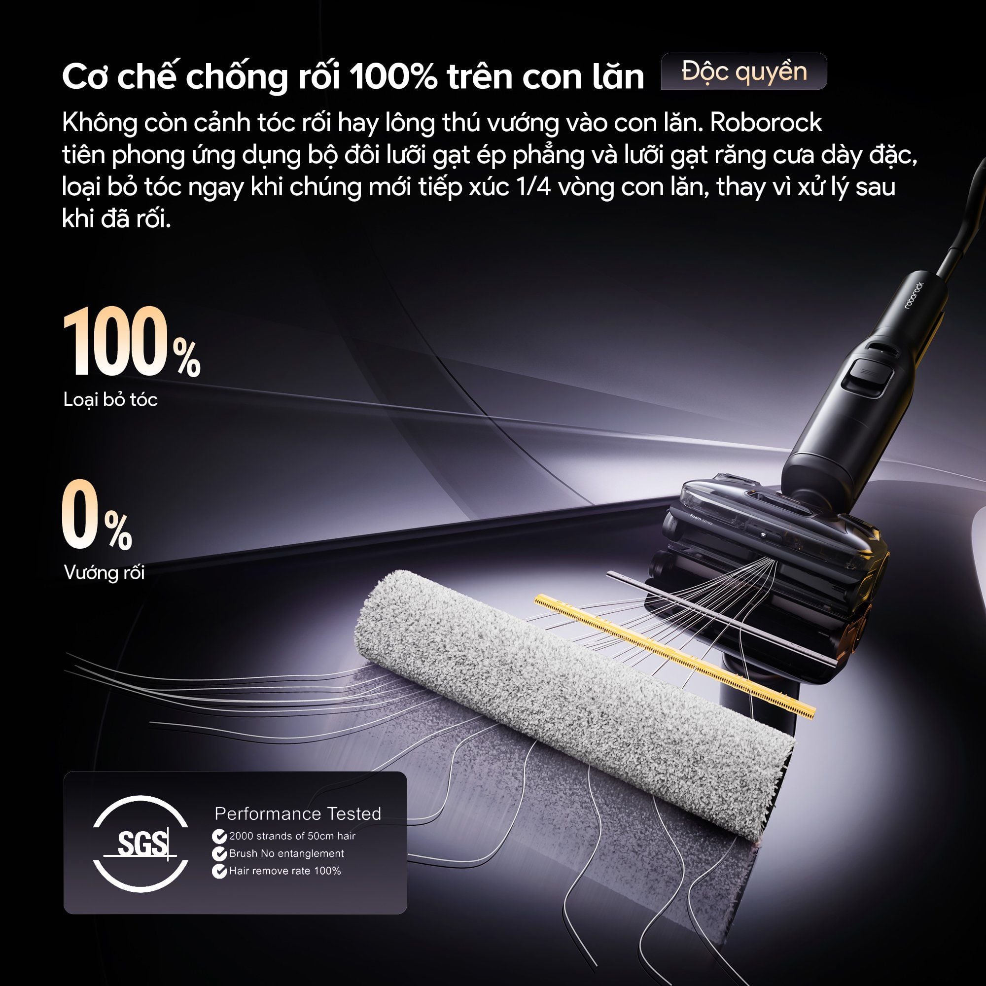 Máy hút bụi cầm tay lau nhà không dây Roborock F25 Ace Pro Đen