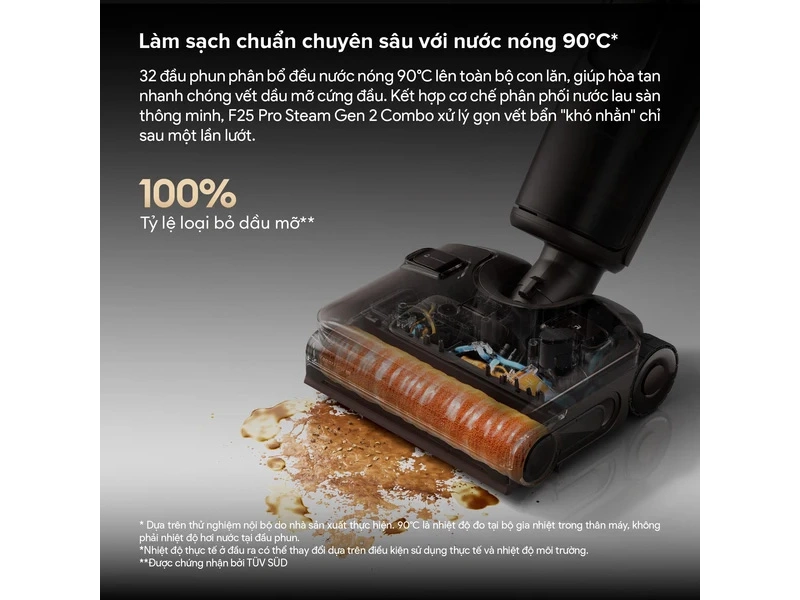 Máy Hút Bụi Lau Nhà Roborock F25 Pro Steam Gen 2 Combo