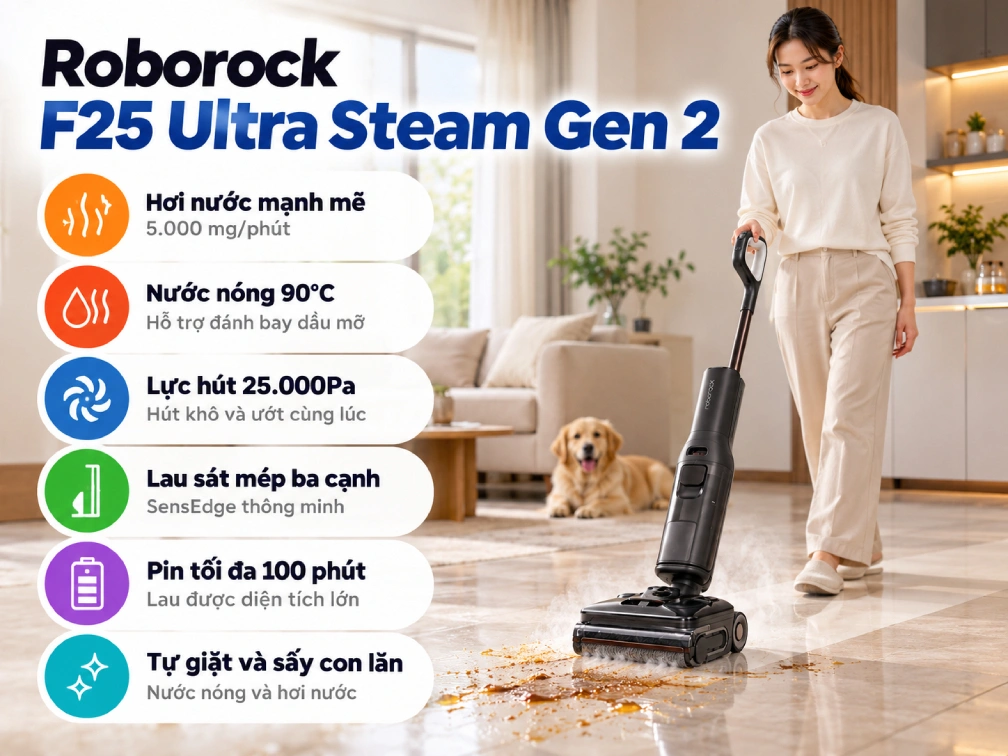 Máy Hút Bụi Lau Nhà Roborock F25 Ultra Steam Gen 2