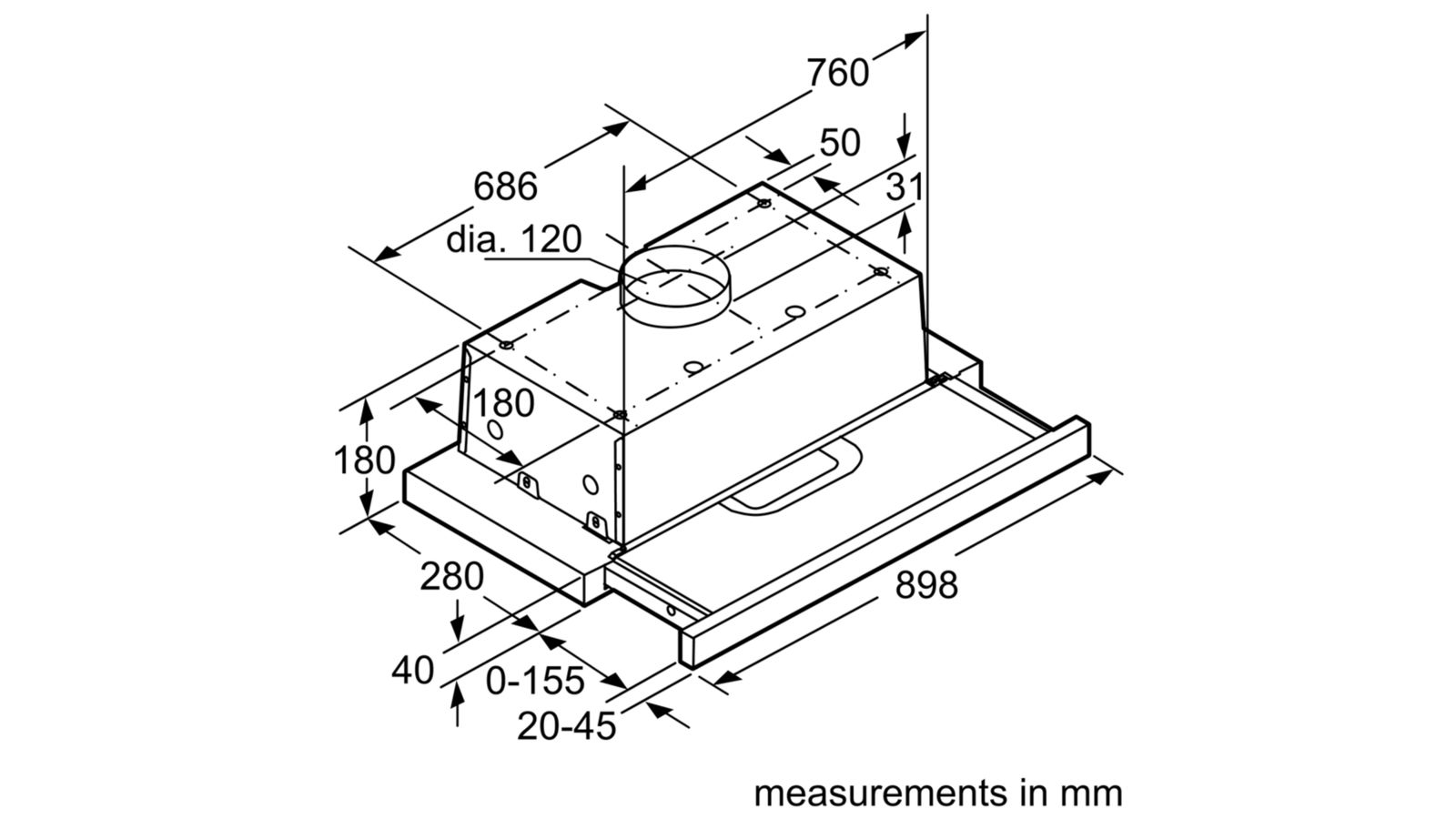 Hút mùi kính thẳng 90cm Bosch DHI923GSG