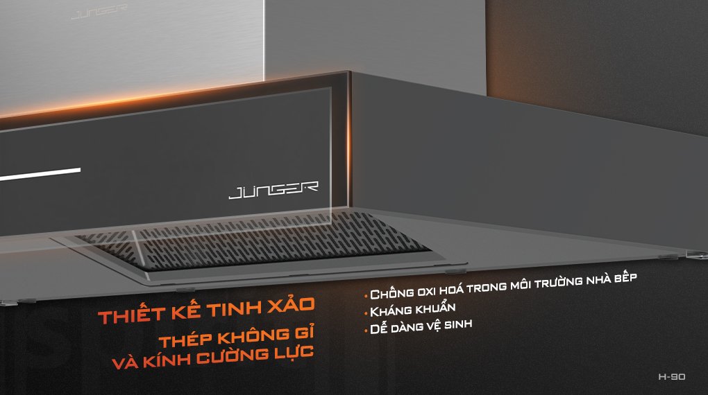 Máy hút mùi Kính thẳng 90CM Junger H90(1600m3)