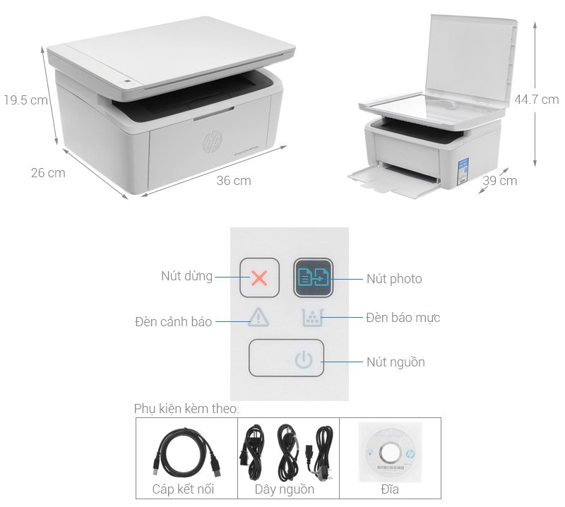 Máy in HP LaserJet Pro MFP M28a: In,scan,copy