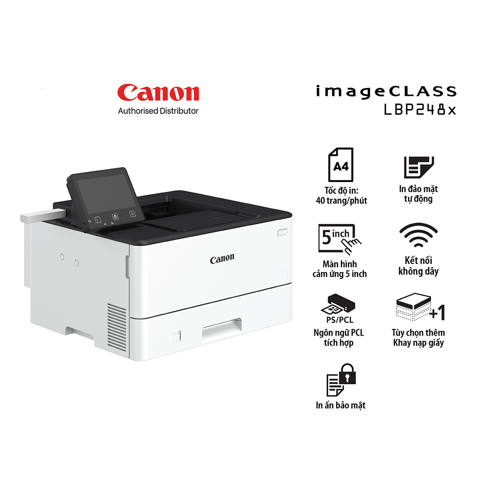 Máy in laser đen trắng Canon LBP248X (A4/A5/ Đảo mặt/ USB/ LAN/ WIFI)