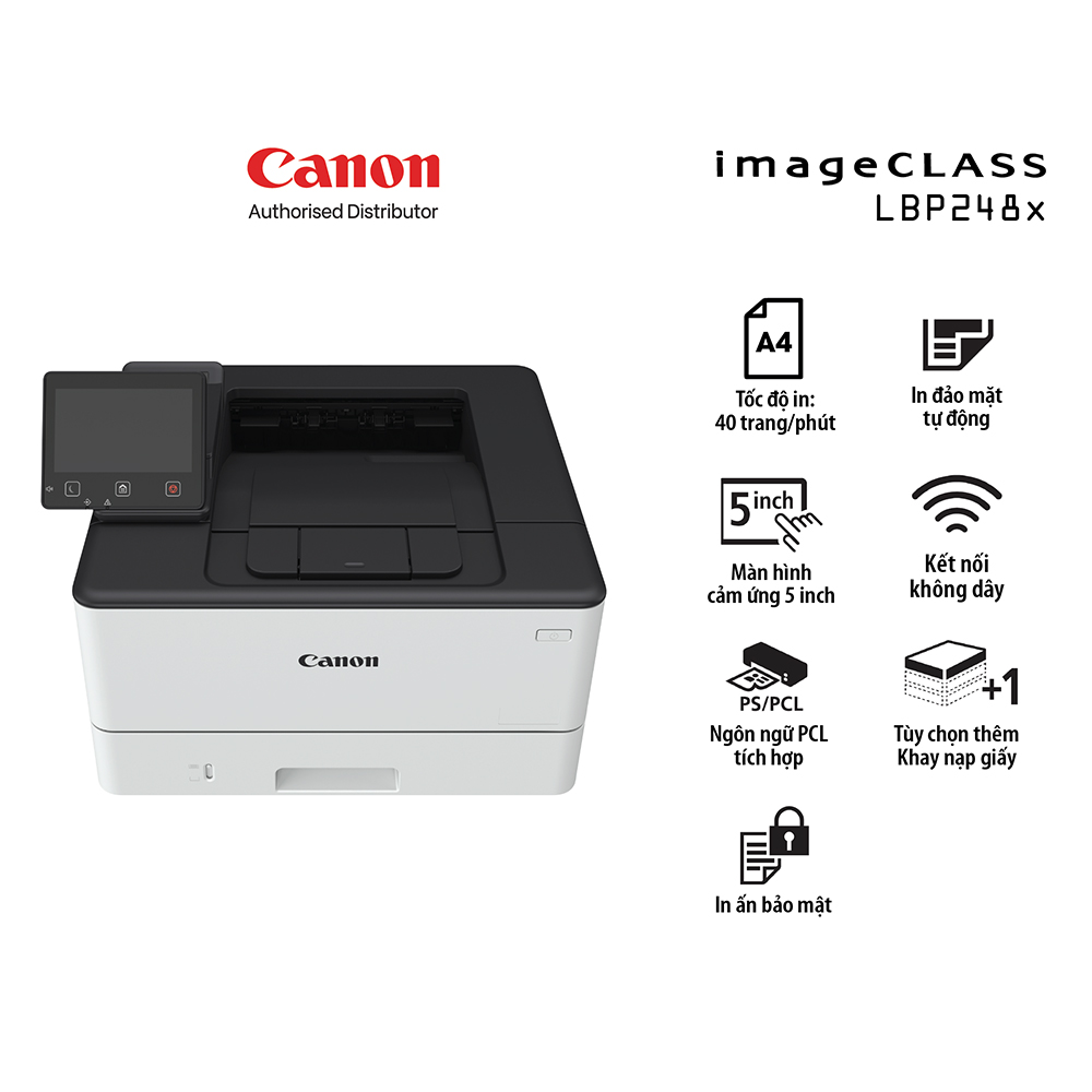 Máy in laser đen trắng Canon LBP248X (A4/A5/ Đảo mặt/ USB/ LAN/ WIFI)