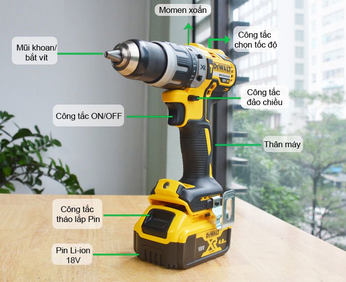 Máy khoan vặn vít động lực pin Dewalt DCD796M2-B1