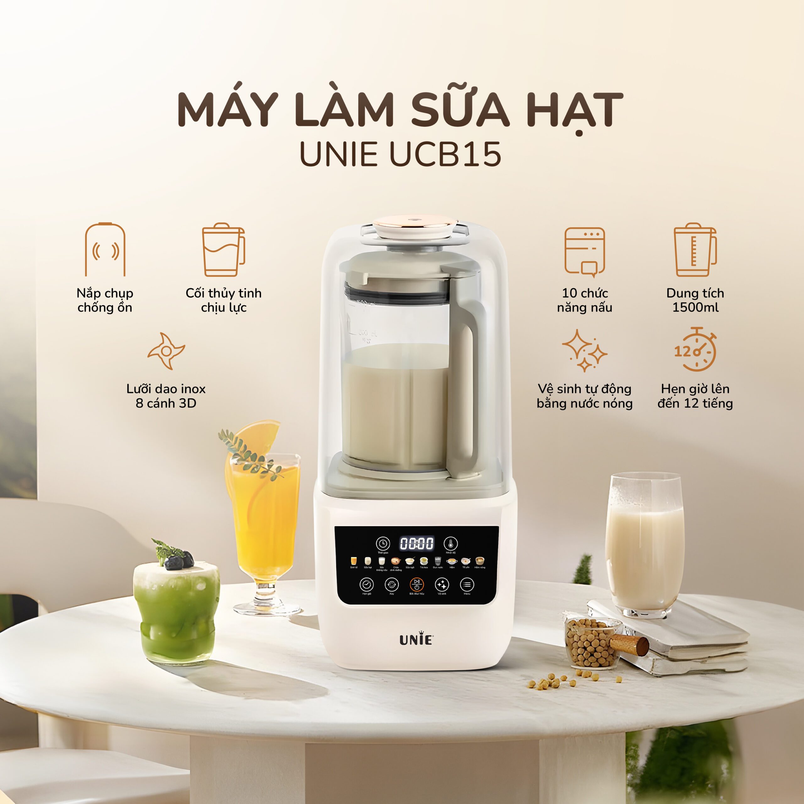 Máy làm sữa hạt Unie UCB15