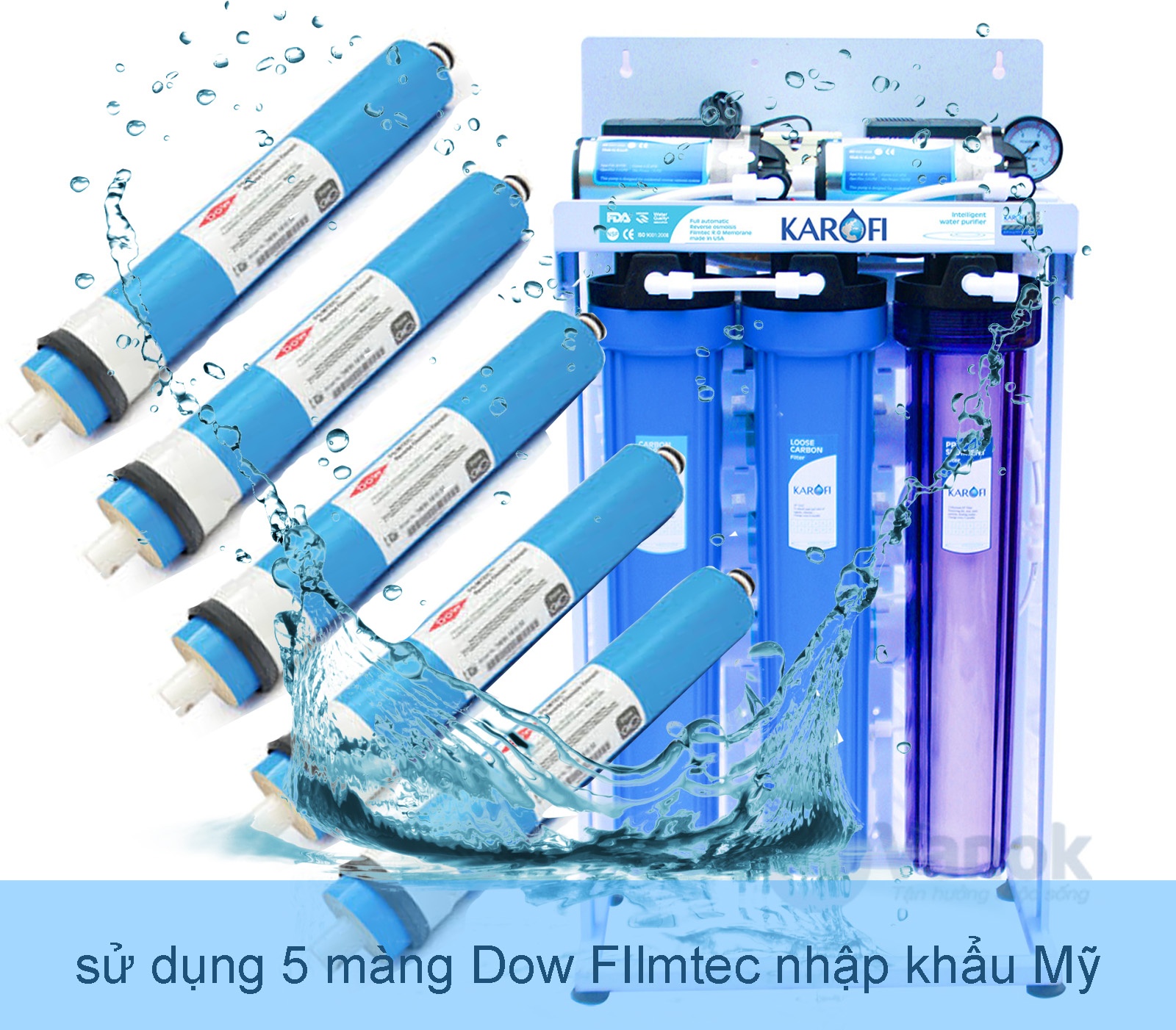 Máy lọc nước bán công nghiệp Karofi KB75 75L/H có tủ