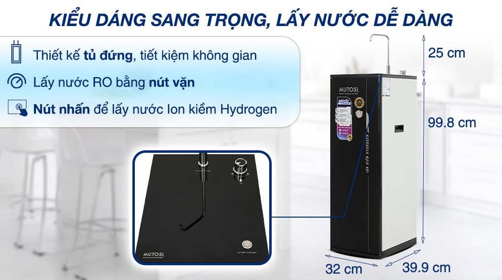 Máy lọc nước ion kiềm Mutosi Hydrogen 10 cấp MP-S1001H