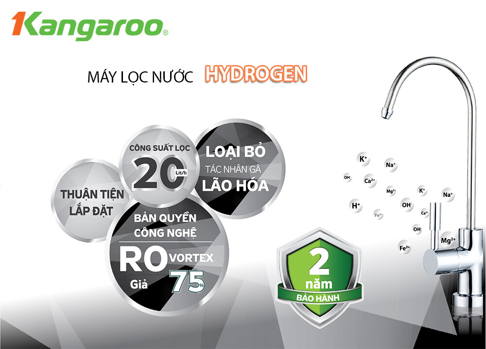 Máy lọc nước Kangaroo 10 cấp Hydrogen RO KG100HG KV