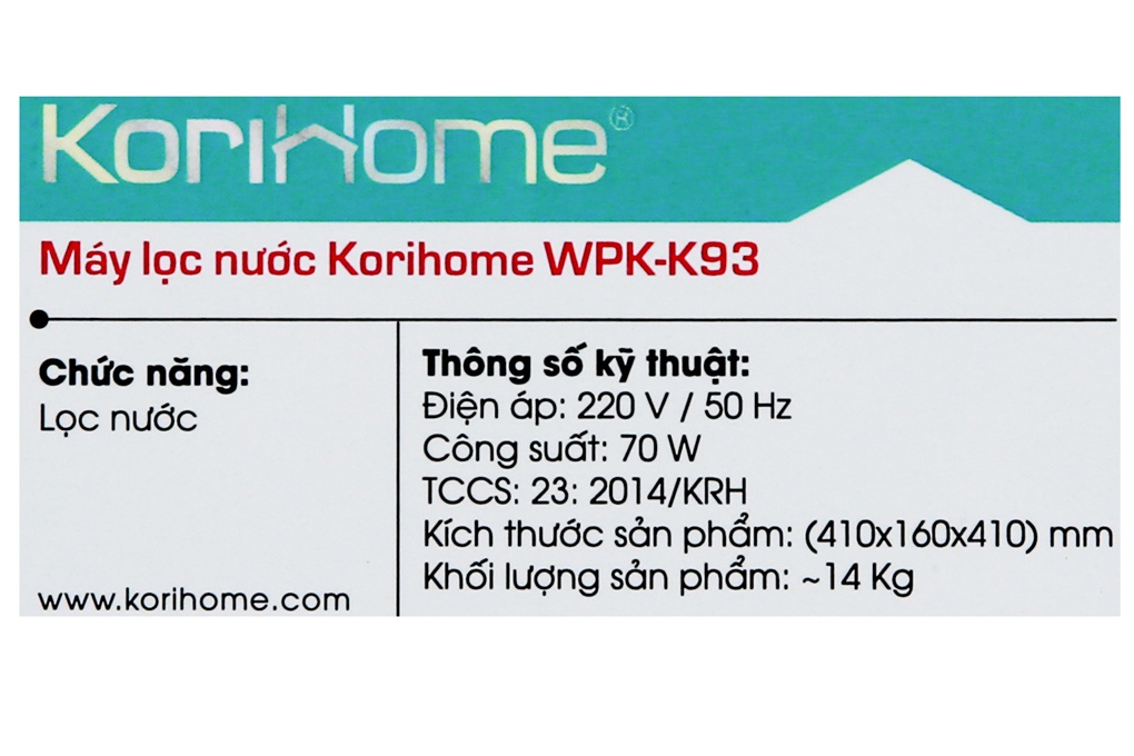 Máy lọc nước Korihome 9 lõi WPK-K93