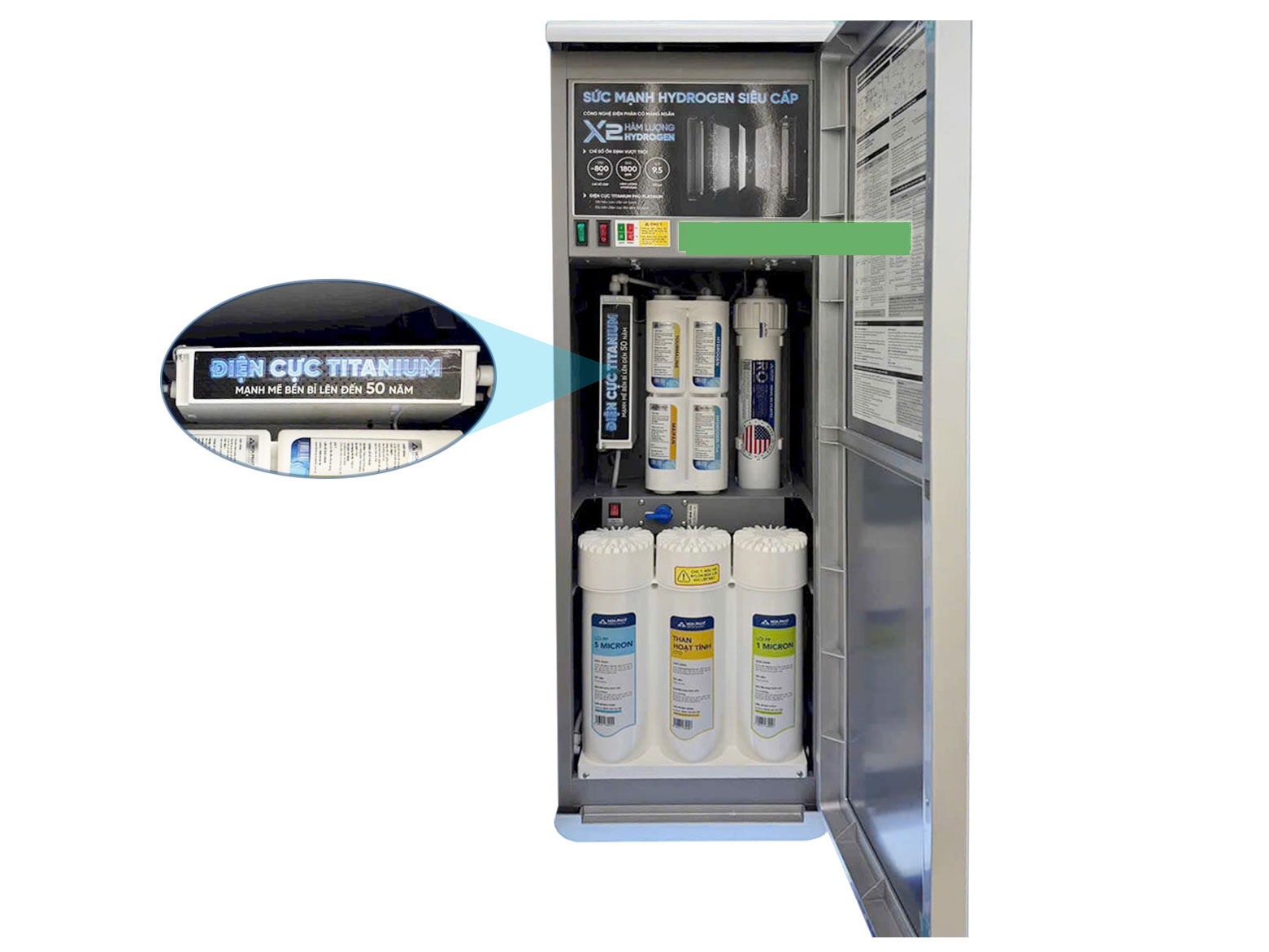 Máy lọc nước nóng lạnh Hydrogen ion kiềm 12 cấp Hòa Phát HPA886