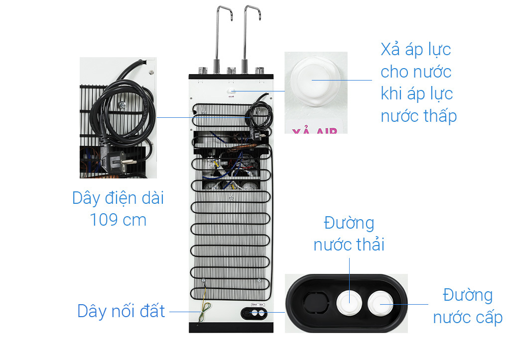 Máy lọc nước nóng lạnh nguội ion kiềm Mutosi Hydrogen 10 cấp MP-S1021H