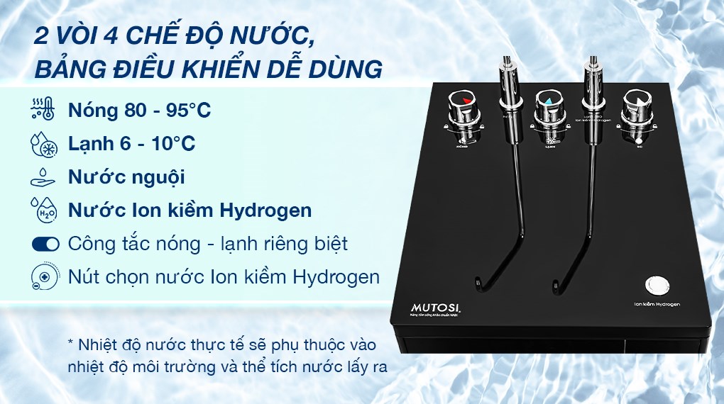 Máy lọc nước nóng lạnh nguội ion kiềm Mutosi Hydrogen 10 cấp MP-S1021H