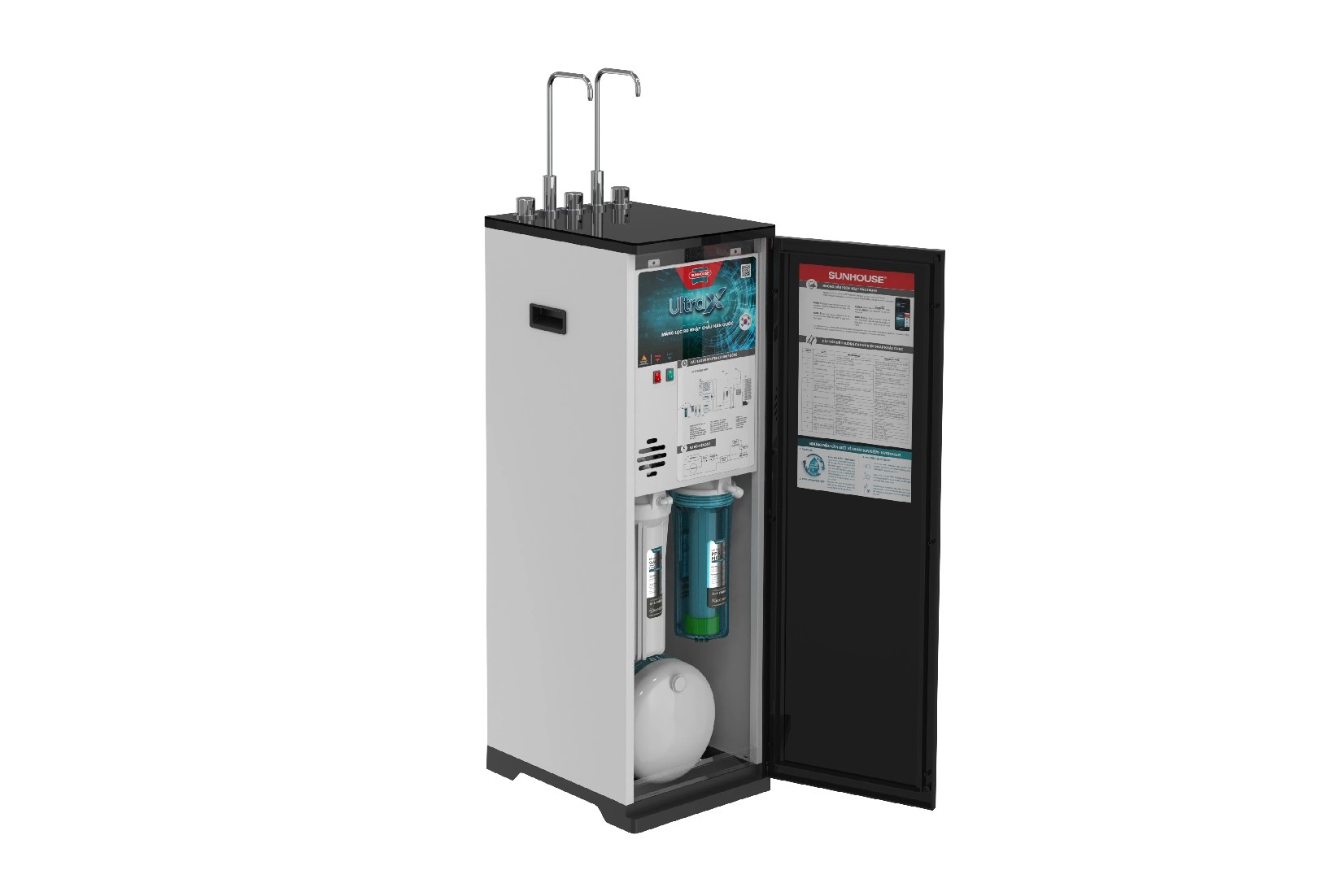 Máy lọc nước nóng lạnh RO ion kiềm Hydrogen UltraX Sunhouse 11 cấp SHA76639LA