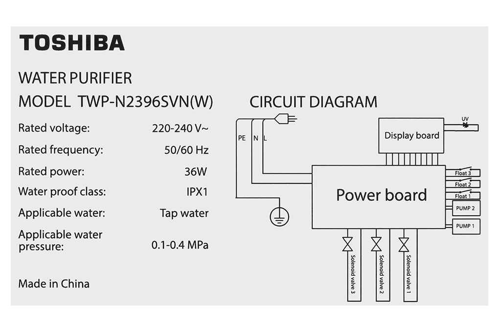 Máy lọc nước RO 10 cấp Toshiba TWP-N2396SVN(W)