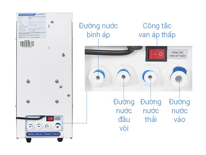 Máy lọc nước RO 11 cấp Hòa Phát HPU488-để gầm