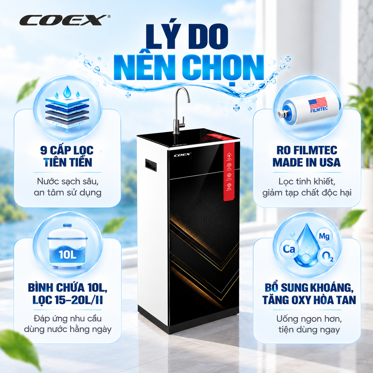 Máy Lọc Nước RO 9 cấp Coex WP-7111