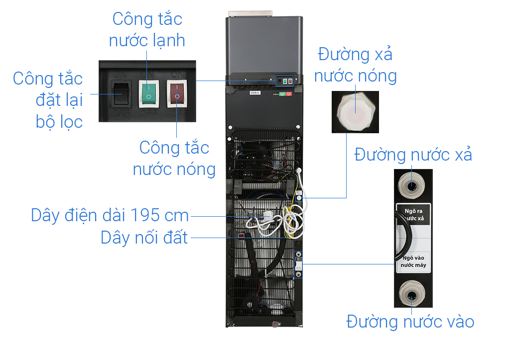 Máy lọc nước RO nóng lạnh nguội 10 cấp Toshiba TWP-W2398SVN(M)