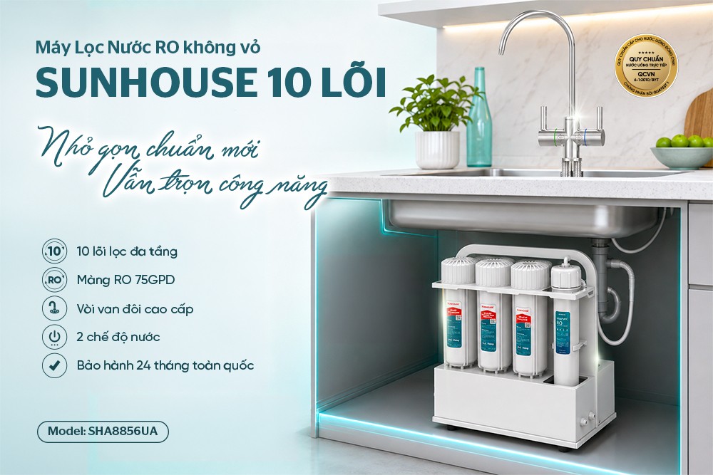 Máy lọc nước RO Sunhouse 10 cấp SHA8856UA