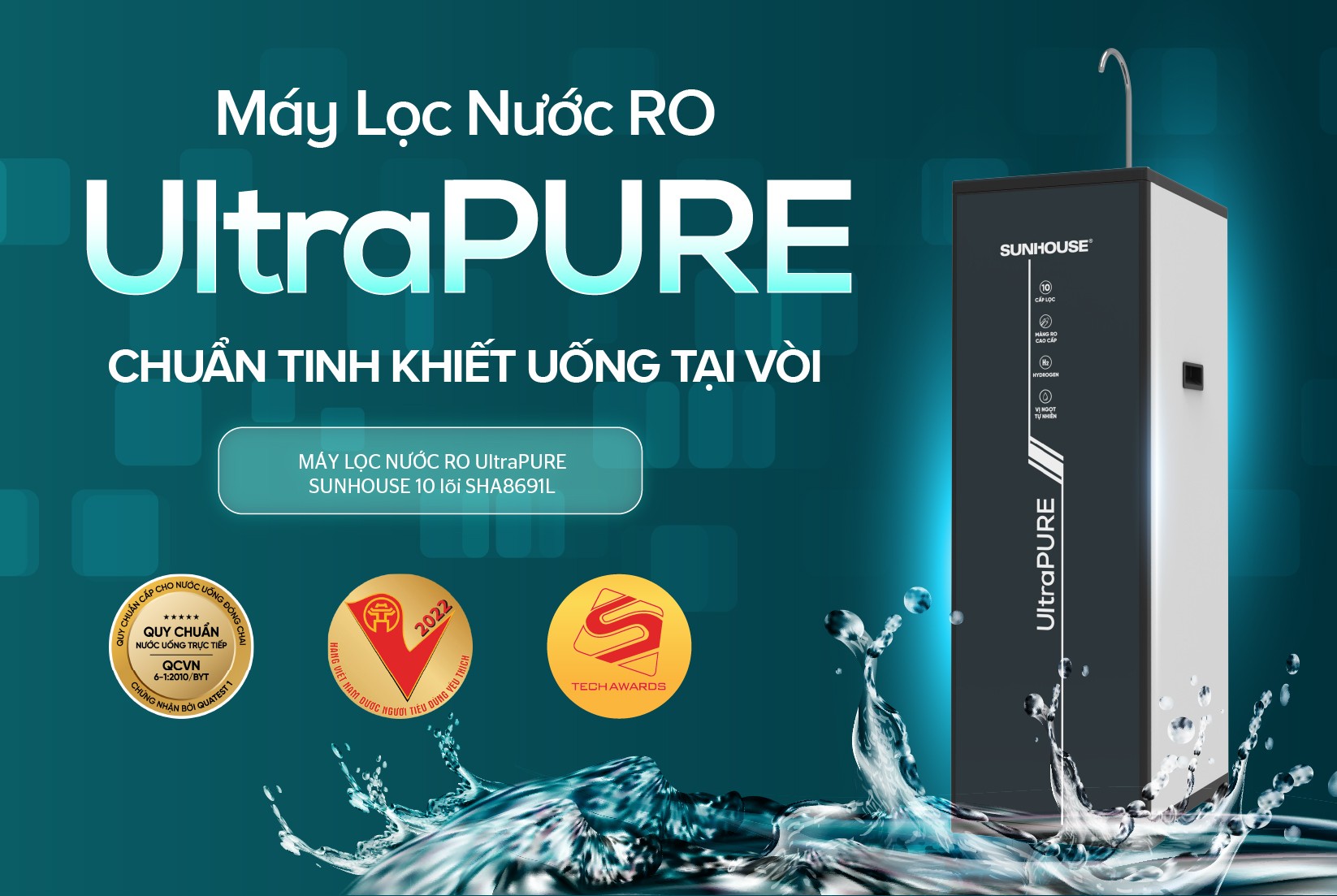 Máy lọc nước RO UltraPURE Sunhouse 10 cấp SHA8691L