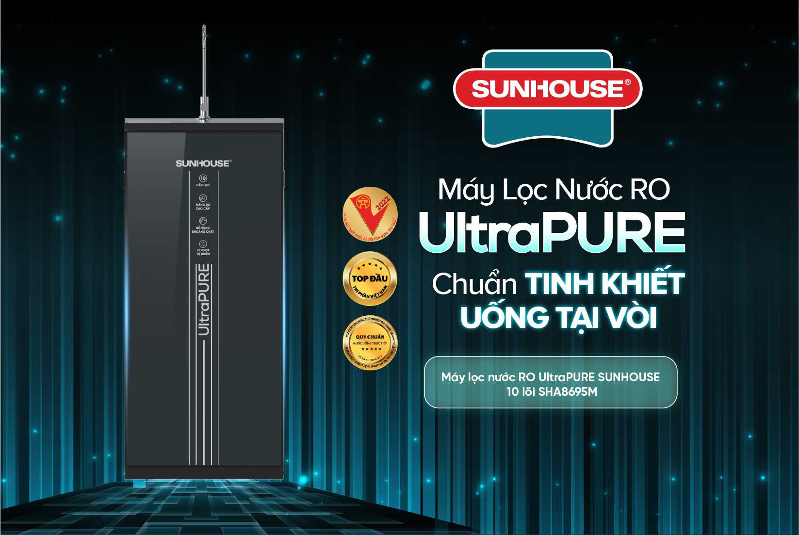 Máy lọc nước RO UltraPURE Sunhouse 10 cấp SHA8695M