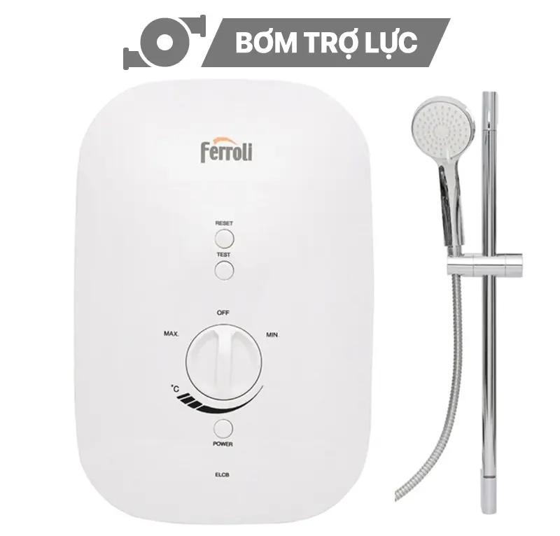 Máy nước nóng trực tiếp Ferroli 4,5KW Slim Divo SSP có bơm