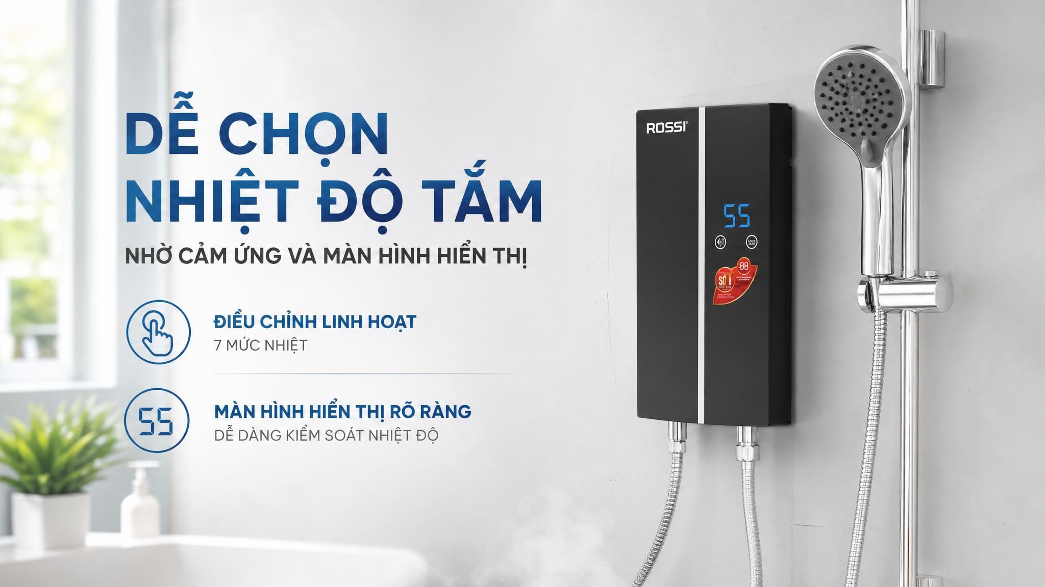 Máy nước nóng trực tiếp Rossi 4,5KW RVO450RE