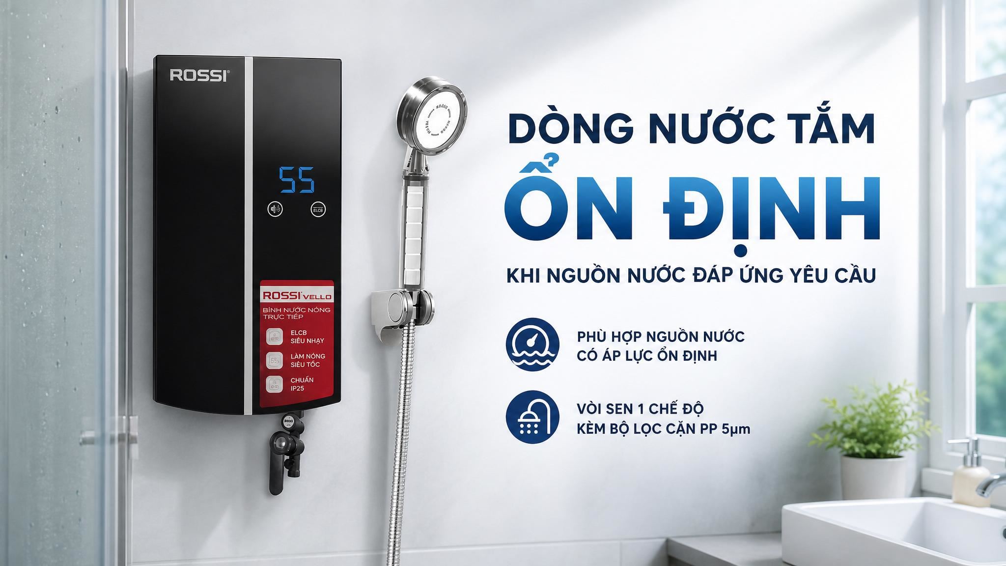 Máy nước nóng trực tiếp Rossi 4,5KW RVO450RE