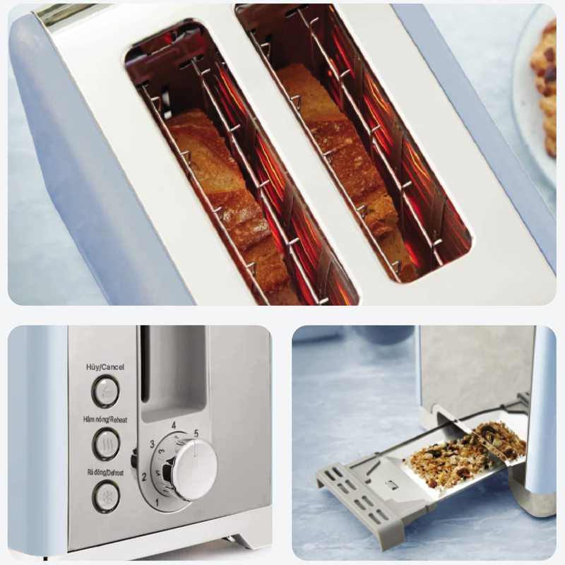 Máy nướng bánh mì Roler RTS-5137PBE (Màu xanh)