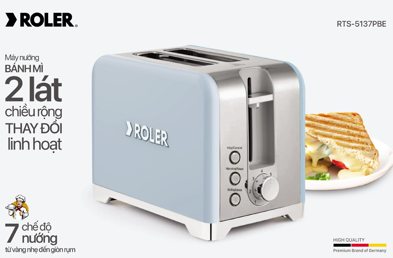Máy nướng bánh mì Roler RTS-5137PBE (Màu xanh)