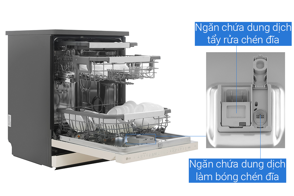 Máy rửa bát 14 bộ độc lập LG TrueSteam™ LDT14BGA3