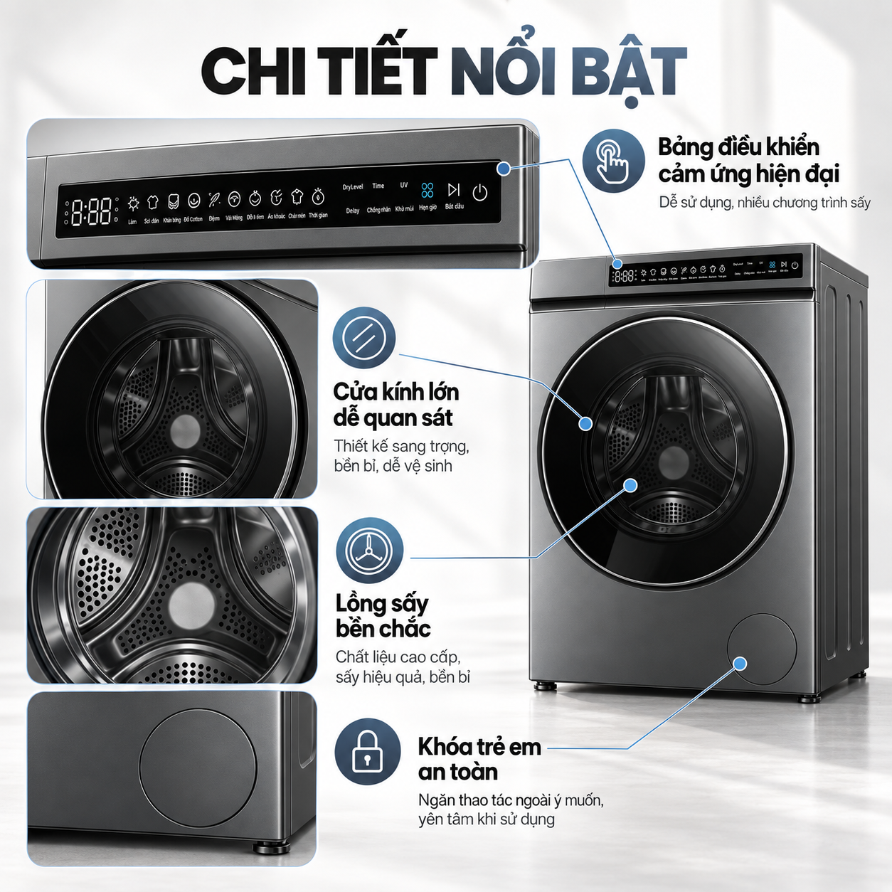 Máy sấy bơm nhiệt AI Heatpump Inverter Coex 10.5 kg CD-1014HPB