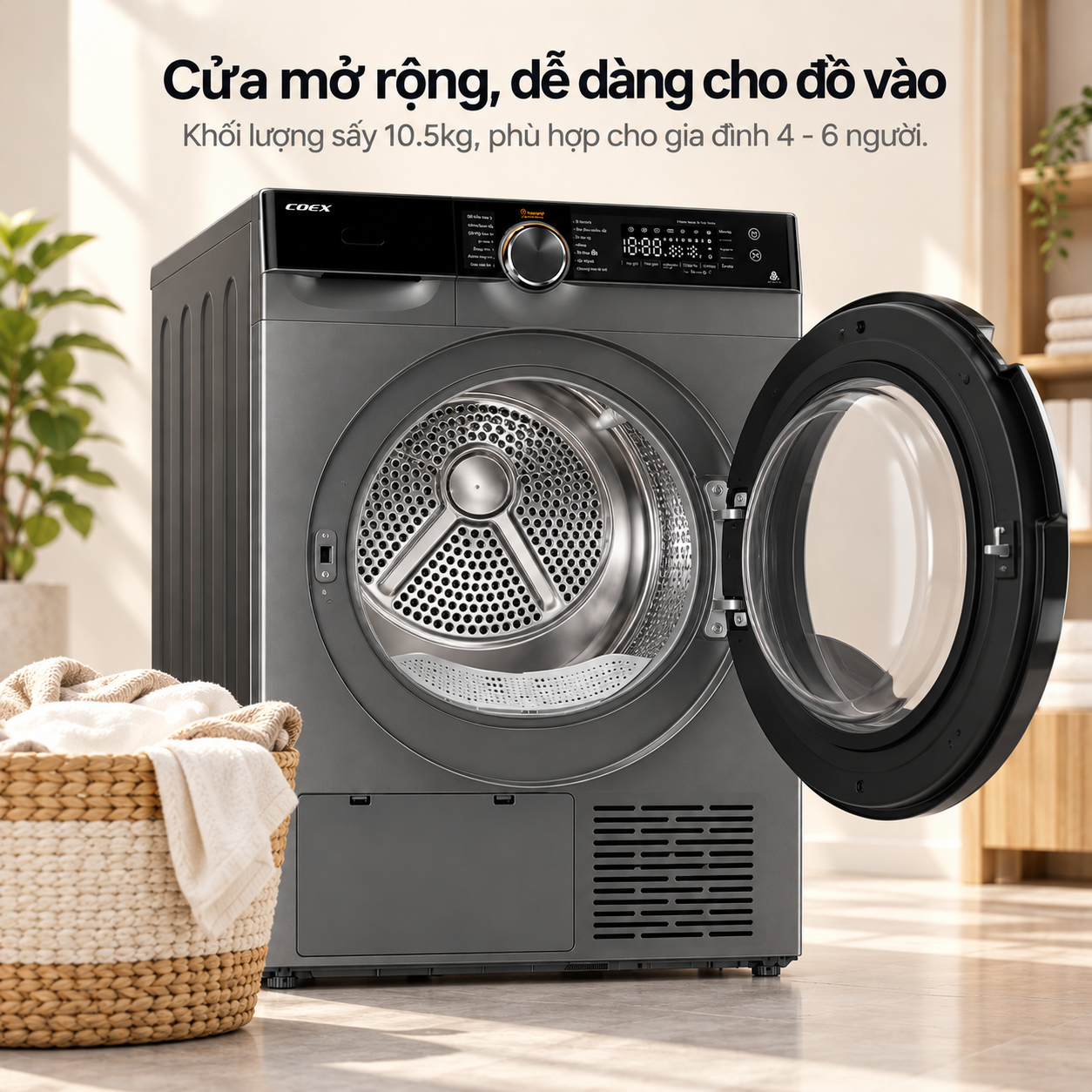 Máy sấy bơm nhiệt Heatpump Inverter Coex 10.5 kg CD-1011HPB