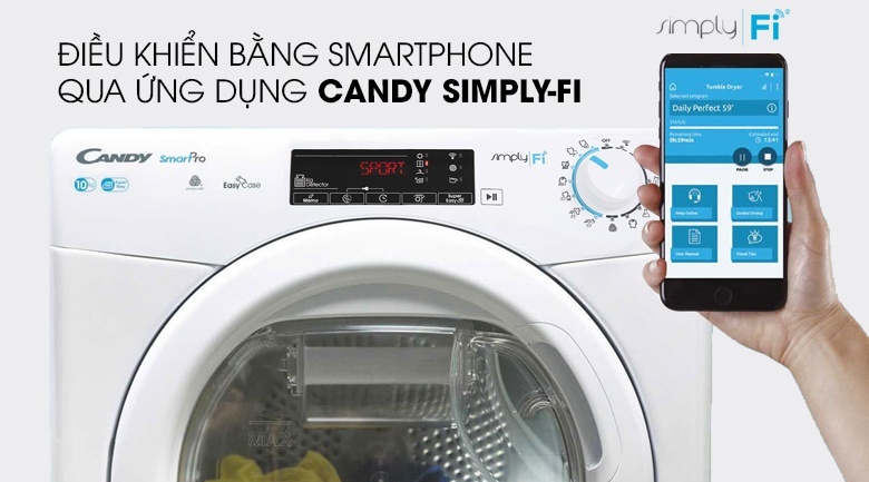 Máy sấy ngưng tụ Candy 10Kg CSO C10TE-S