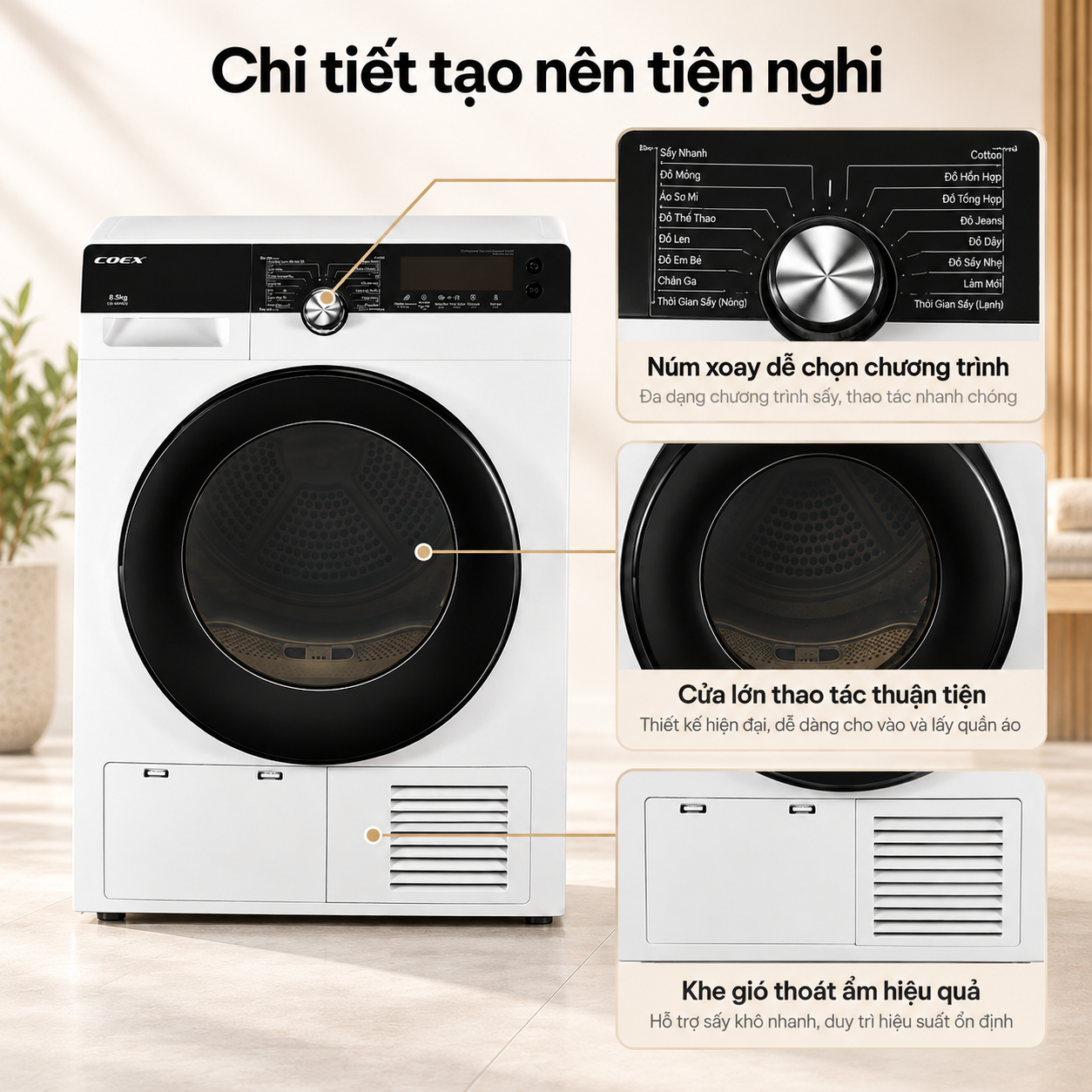 Máy sấy ngưng tụ Coex 8.5 kg CD-80CWB