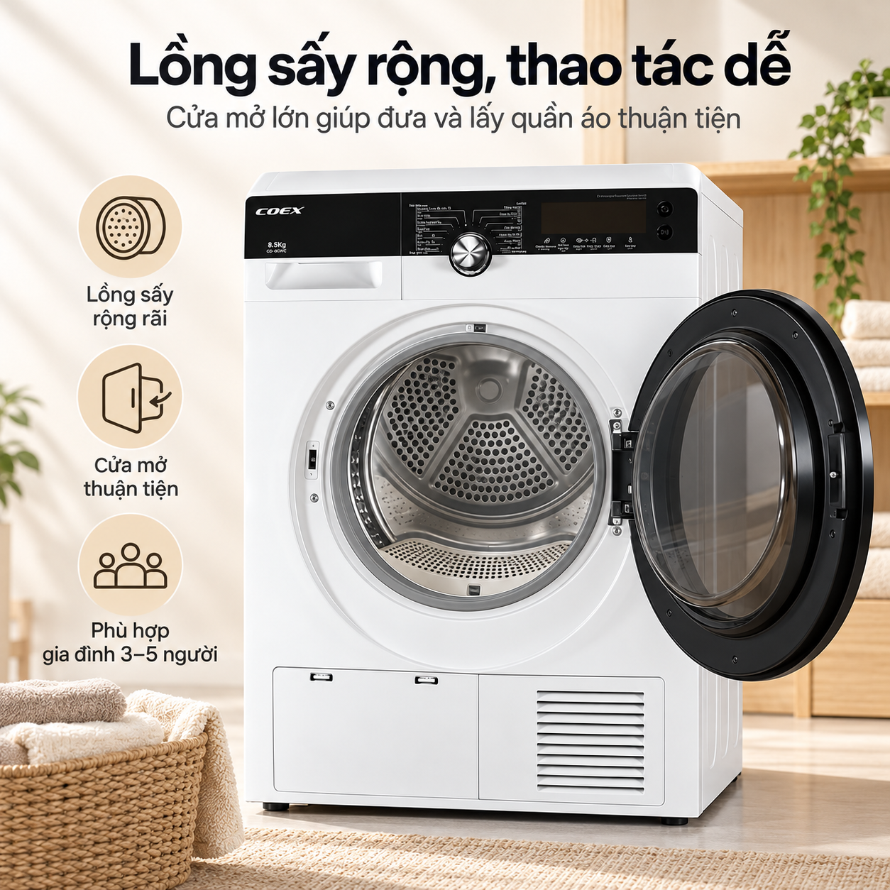 Máy sấy ngưng tụ Coex 8.5 kg CD-80CWB