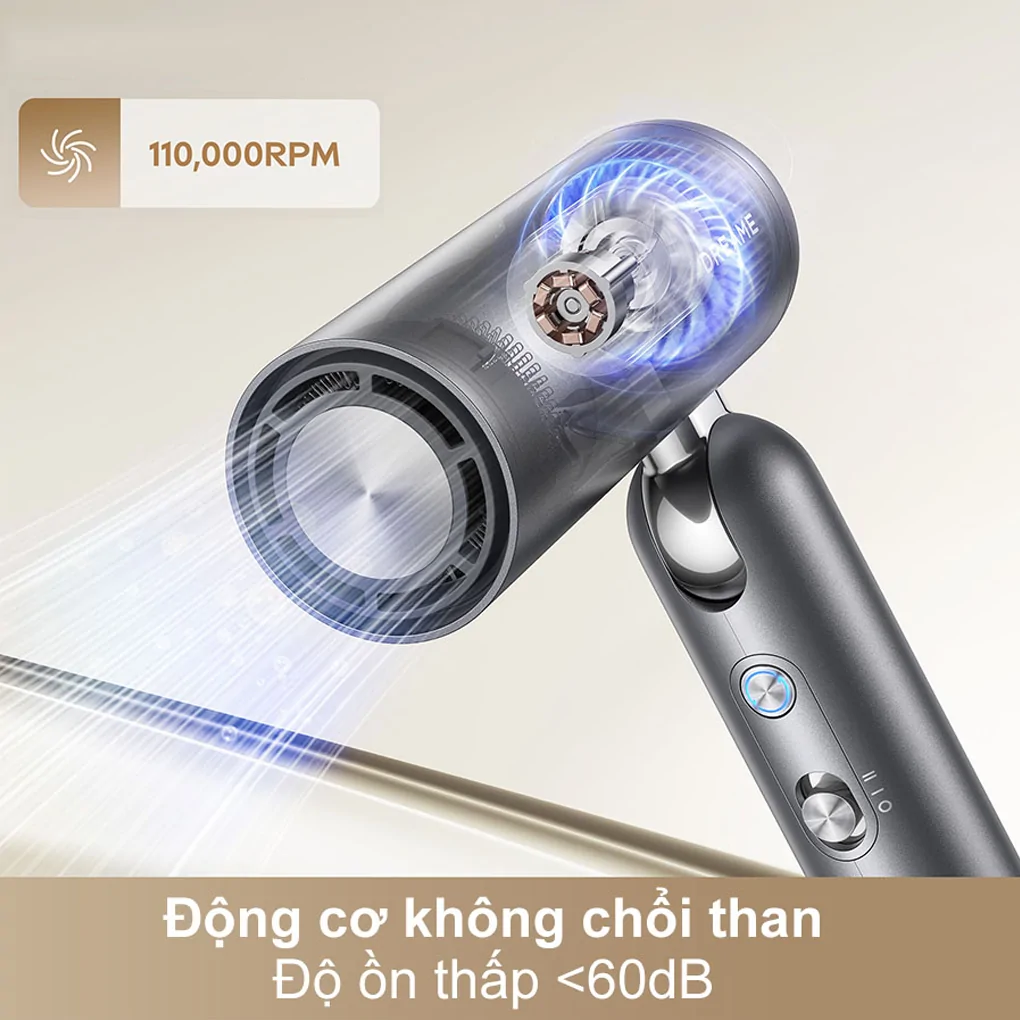 Máy sấy tóc 1300W Dreame Hair Pocket-xám bạc