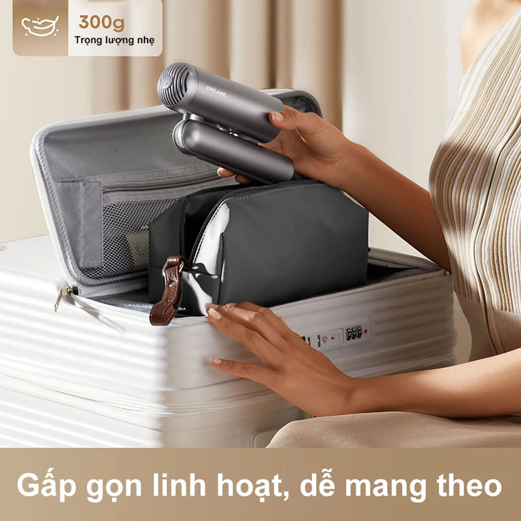 Máy sấy tóc 1300W Dreame Hair Pocket-xám bạc
