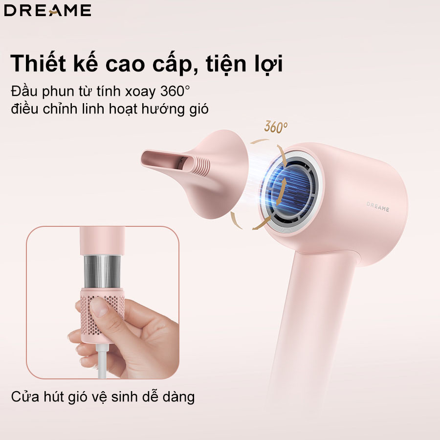 Máy sấy tóc 1600W Dreame Hair Gleam-xám