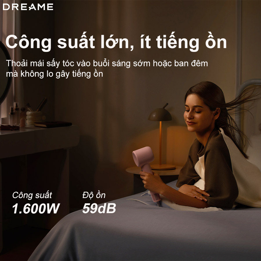 Máy sấy tóc 1600W Dreame Hair Gleam-xám
